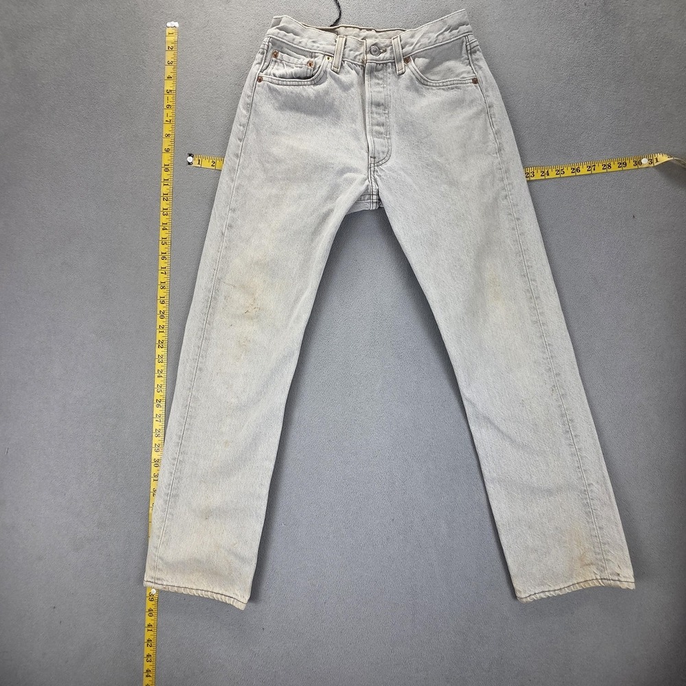 VTG Levis 501 Jeans Mens Gray Wash Straight Button Fly USA Fits 24x29